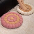 thumbnail image 5 of Velvet Floor Cushion with Strap | 16.5 Inch Round Chair Pillow for Office, Outdoor & Floor Sitting | Thick & Soft Pearl Fluff Fill | 1 Piece, 5 of 5