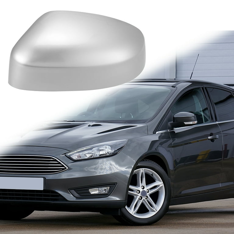 Silver Tone Left Side Car Side Door Wing Mirror Cover Rear View Mirror Cap for Ford Focus MK2 Facelift 2008 2011