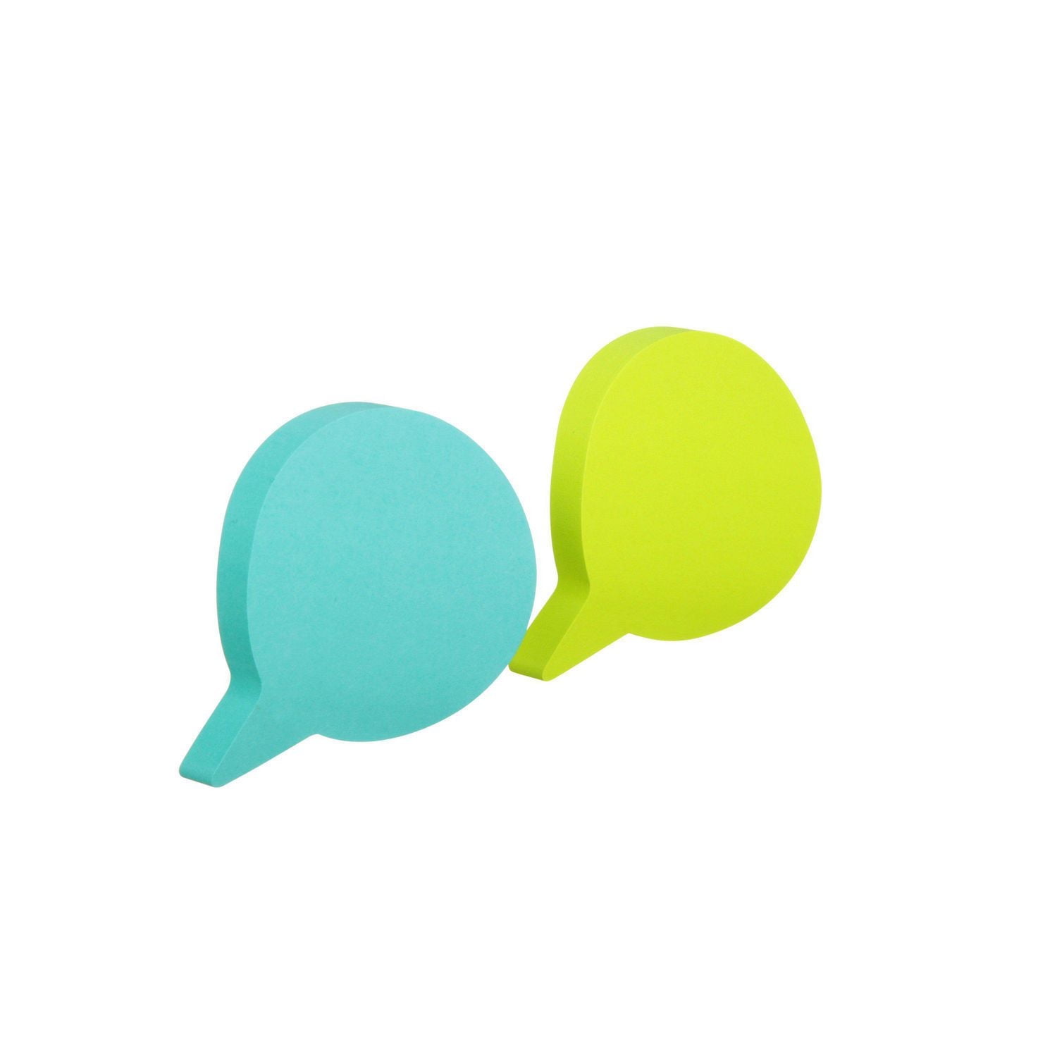 Post-it® Notes, 7350-BLB, thought bubble-shaped, light blue, green, 2.6 in x 2.6 in (66 mm x 66 mm), 2 per pack