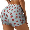 thumbnail image 2 of Kdxio Hand Drawn Strawberry Print Workout Shorts for Women Seamless Soft Smooth Gym Yoga Scrunch Active Shorts, 2 of 9