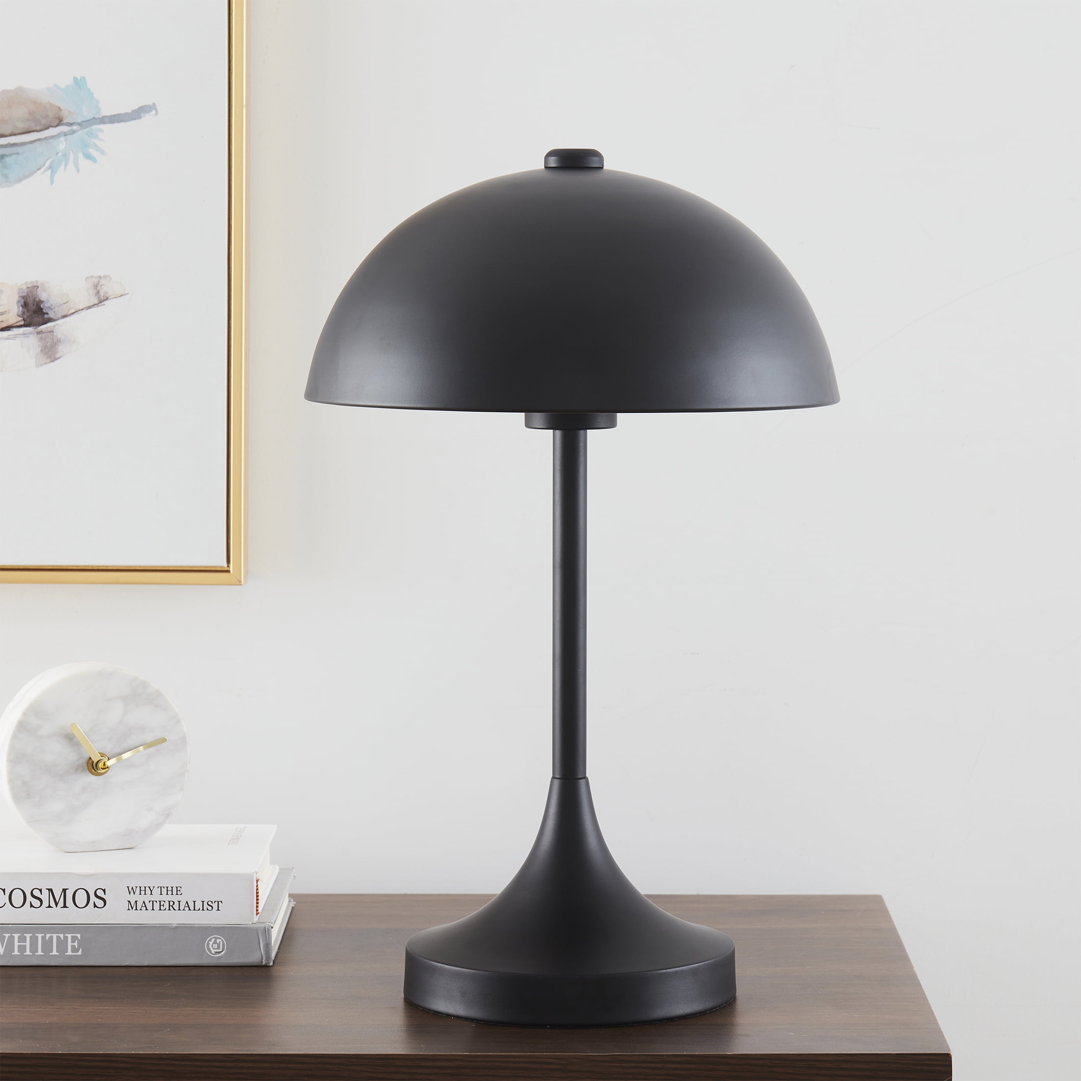 Better Homes & Gardens 18" Modern Dome Touch On/Off Table Lamp, Black