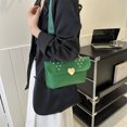thumbnail image 2 of Bolso de mensajero para mujer, Bolso de hombro de PU con diamantes, Bolso cruzado de moda (verde), 2 of 7