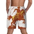 thumbnail image 2 of Lsque Mens Swim Trunks Vintage Cowboy On A Bronco Horse Pattern - Bathing Suit Compression Liner - Beach Swim Shorts Swimwear - (S-3XL) - Stretch Quick Dry -Large, 2 of 9