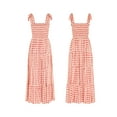 thumbnail image 4 of Women Printed Slip Dress, Adults Summer Sleeveless Tie Up Boat Neck Maxi One-piece, 4 of 10