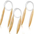 thumbnail image 1 of Juego de agujas circulares de bambú para tejer. Agujas circulares extragrandes para tejer con hilo grueso. Tamaños estadounidenses: 19, 35 y 50., 1 of 4
