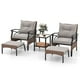 thumbnail image 2 of Costway Juego De Muebles De Patio De 5 Piezas, Sillones De Mimbre Con Mesa De Centro De 2 Niveles Y 2 Otomanas, Cojines Suaves Para Asiento Y Respaldo Incluidos, Para Exteriores, 2 of 5