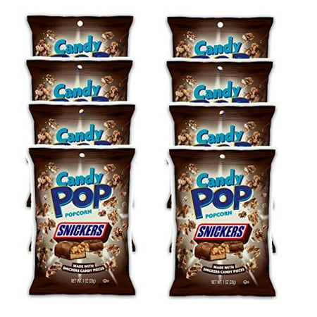 Candy Pop Snickers Popcorn  1 Oz  Pack of 8 (BB 6/2024)