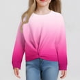 thumbnail image 2 of FAIWAD Girls Casual Twist Front Sweatshirt Tie Dye Printed Long Sleeve Crop Pullover Teen Lightweight Daily School Clothes, 2 of 6