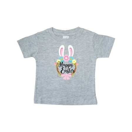 

Inktastic Happy Easter Cute Spring Bunny Wreath Gift Baby Boy or Baby Girl T-Shirt