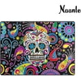 thumbnail image 3 of FREEAM Floral Skull Area Rug 2'x3', Colorful Paisley Flower Polyester Area Rug Mat for Living Dining Dorm Room Bedroom Home Decorative, 3 of 7
