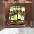 thumbnail image 5 of Spice Rack Organizer for Cabinet - Height Adjustable Rotating Lazy Susan, Wooden Spice Organization for Tabletop, Pantry, or Kitchen Counter, Fits Cabinets Over 11" Wide and 10.3" High, 5 of 5