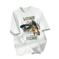 thumbnail image 2 of Boys White T Shirts Boys Graphic Tees Short Sleeve Funny Fishing Pattern Summer Tops for 8-12 Years, 2 of 7