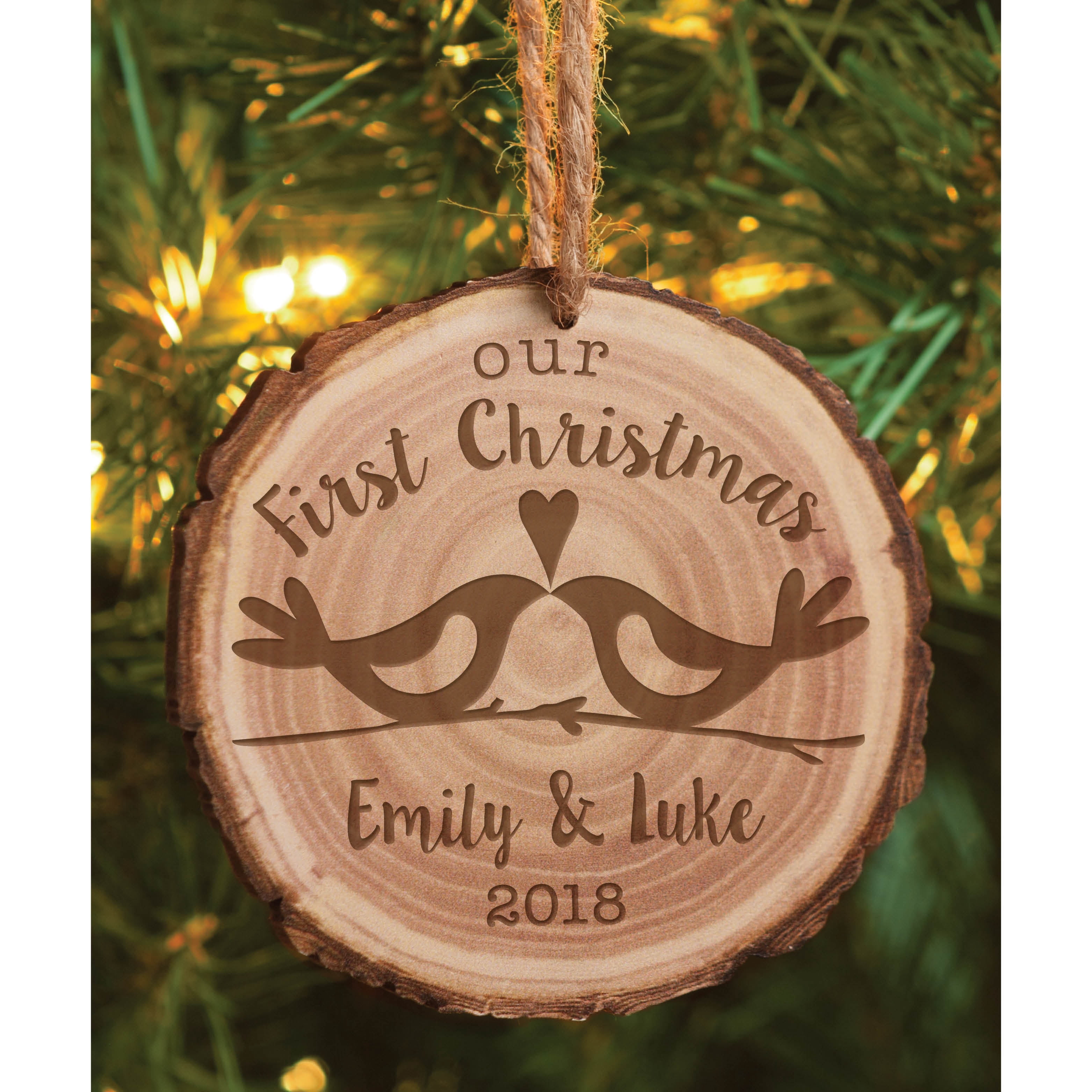 Personalized Our First Christmas Bark Ornament