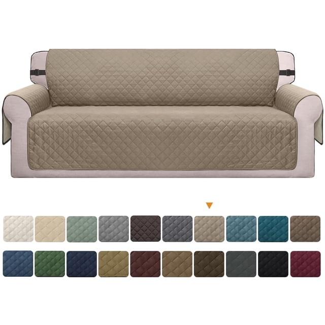 Housse de Sofa Réversible Lavable à la Machine, Housse de Canapé Résistante à l'Eau, Housse Antidérapante Protectrice pour Meubles pour Chiens, Enfants, Animaux