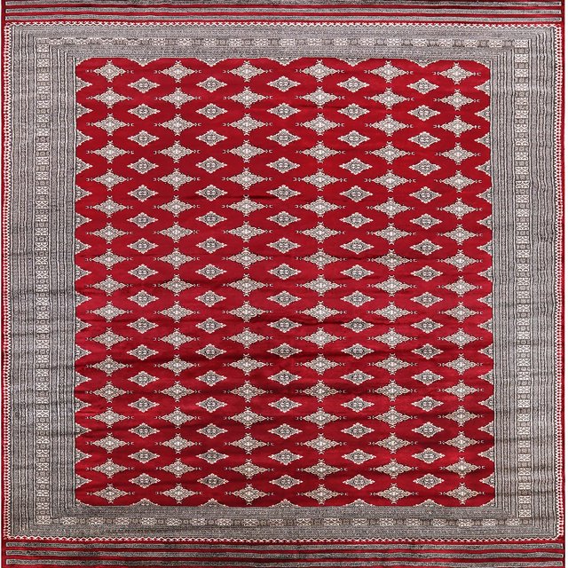 Ahgly Company Machine Washable Indoor Square Industrial Modern Rosy Brown Pink Area Rugs, 4' Square
