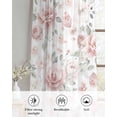 thumbnail image 6 of Pink Rose Sheer Curtains 45 Inch Length 2 Panels Set for Living Room/Bedroom, Modern Simple Romantic Flowers Floral Leaves Kitchen Curtains Grommet Semi-Sheer Curtains Window Treatments 42"x45"x2, 6 of 7