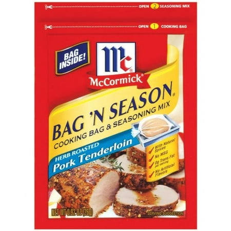 (4 Pack) McCormick Bag 'n Season Herb Roasted Pork Tenderloin Cooking Bag & Seasoning Mix, 0.92 (Best Smoked Pork Tenderloin)