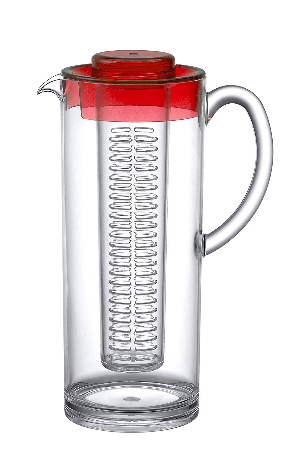 Prodyne Trim Fruit Infusion Pitcher, 60 oz, Red