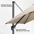 thumbnail image 4 of PURPLE LEAF 10 Feet Patio Umbrella with Base Outdoor Cantilever Solar Powered LED Square Umbrella Aluminum Offset Umbrella with 360-degree Rotation for Garden Deck Pool Patio, Beige, 4 of 13