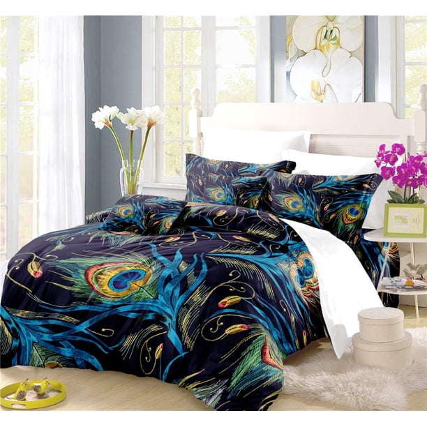 Juego de Funda Nórdica Ropa de Cama de Colores Phnom Penh Pluma Noble Azul Real Juegos de Cama