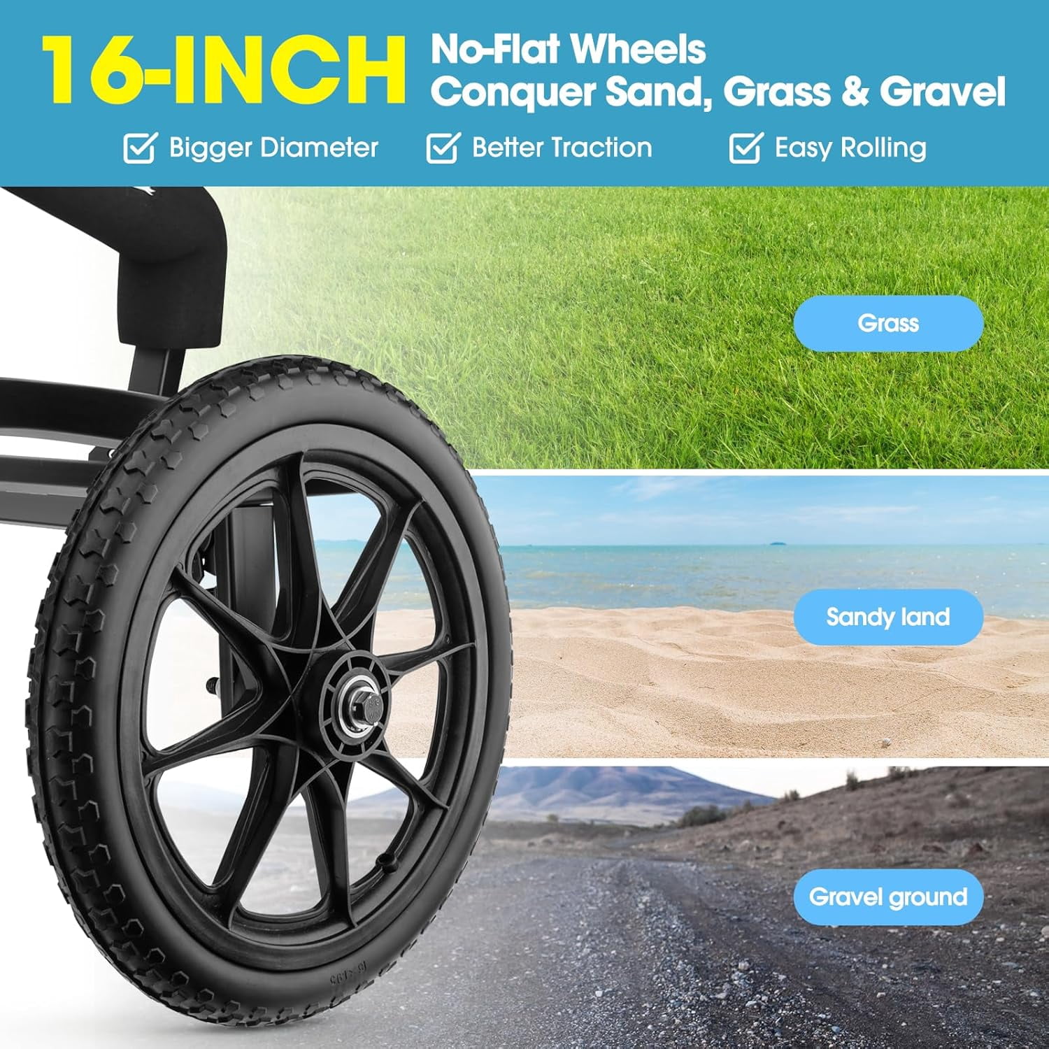 GanFindX Heavy Duty Kayak Cart Canoe Trolley with Solid Foam Wheels, Foldable Kayak Carrier Dolly with Upright Crossbar & Tie Down Straps for Kayak, Canoe, Paddle Board Transport