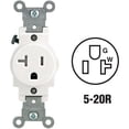 thumbnail image 2 of Toma de corriente Leviton R52-T5020-0WS de 20 A, blanca, resistente a manipulaciones, 2 of 3