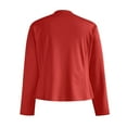 thumbnail image 4 of YDFCWXW Womens Open Front Work Blazer Long Sleeve Office Jacket Solid Color Cardigans with Zipper Pockets Red, XXL, 4 of 6