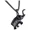 Black with chain, variant on PAMTIER Men's Stainless Steel Hip Hop Personality Solid Animal Long Nose Teeth Fan Ears Elephant Pendant Necklace Gold No Chain