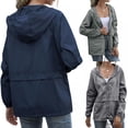 thumbnail image 2 of [BRAND Clearance Sale!]Veste de Pluie de Randonnée Extérieure Veste Mode Section Mince Vêtements Imperméables pour Femmes à Capuche à Cordon, 2 of 10