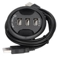 thumbnail image 1 of Concentrador USB 2.0 JK38h All-In-One de 3 puertos para escritorio, forma redonda, sin fuente de alimentación externa, 1 of 14