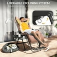 thumbnail image 4 of Outsunny Chaise Zéro Gravité Rembourrée, Fauteuil Inclinable Pliant, Kaki, 4 of 10