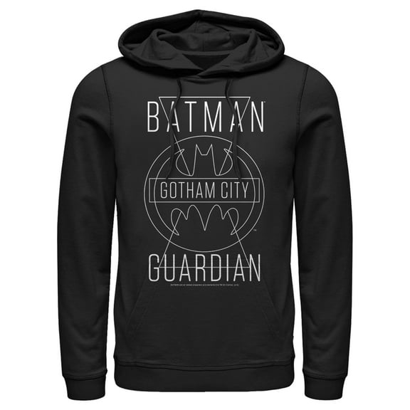 Men's Batman Gotham City Guardian Pull Over Hoodie Black Small