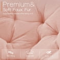 thumbnail image 3 of EDX Faux Fur Folding Saucer Chair, Foldable Accent Chair for Adults, Soft Plush Seat, Lightweight & Comfortable, Pink, 3 of 10