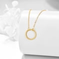 thumbnail image 2 of KECHO 14k Gold Simple Circle Necklace Karma Pendant Necklace for Women Jewelry, 2 of 6