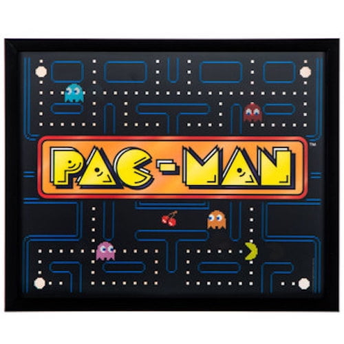 PacMan Lenticular Wood Wall Art Home Decoration Theater