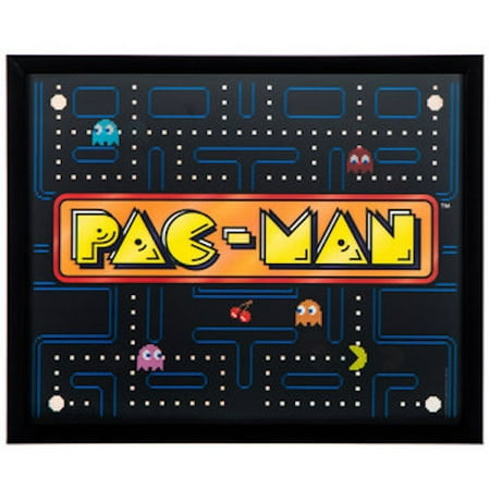 Pac Man Lenticular Wood Wall Art Home Decoration Theater Media