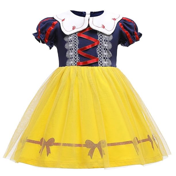 Disney Frozen Elsa Anna Princesa Vestido Blancanieves Aurora Jasmine Rapunzel Cenicienta Ariel Disfraces Niñas Fiesta de cumpleaños Ropa 3-4T (Tag110) Gao Jinjia LED