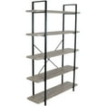 thumbnail image 2 of Sunnydaze Industrial-Style 5-Tier Bookshelf, Oak Gray, 2 of 6