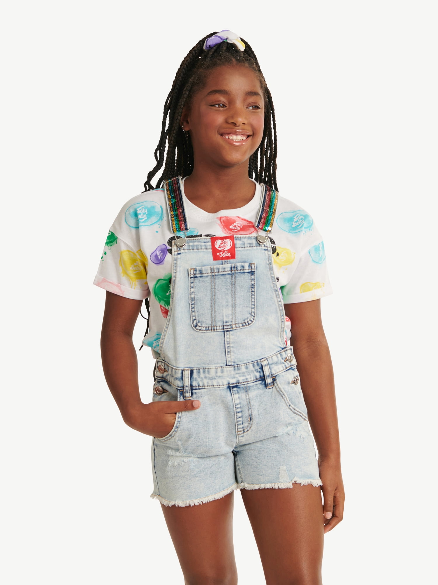 Justice x Jelly Belly Girls Sugar and Stripe Shortall, Sizes 618