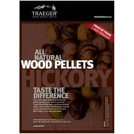 Traeger PEL304 Hickory Barbeque Pellets, 20-Pound