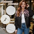 thumbnail image 6 of DISNIMO Cherry Blossom Printed Jackets for Women Long Sleeve Sweatshirts V Neck Outwear Zip Up Jackets with Pockets, XL, 6 of 7