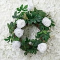 thumbnail image 5 of BalsaCircle 6 feet Green Garland 5 White Silk Rose Flowers Leaves Wedding Party, 5 of 8