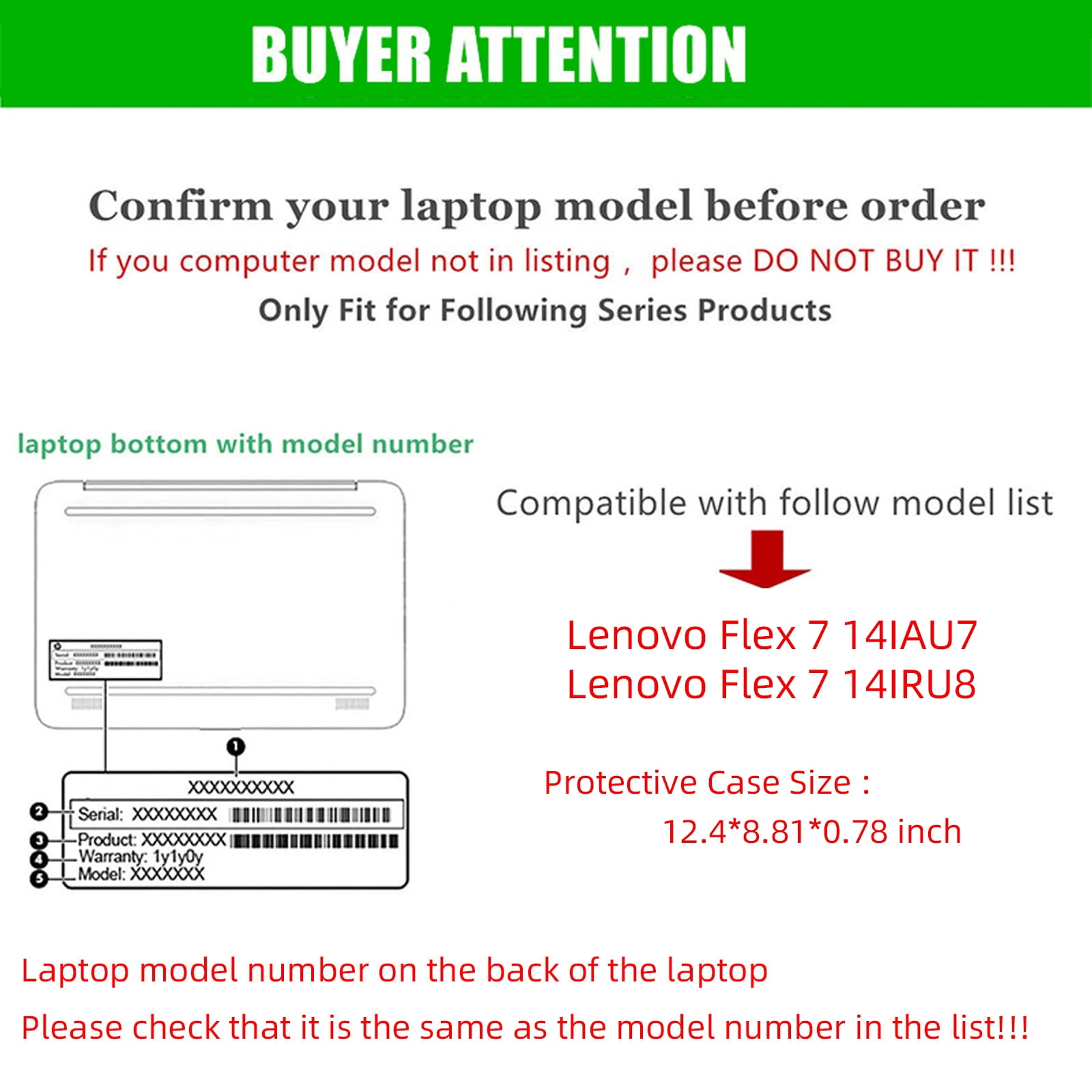 Laptop Case Cover for 14-inch Lenovo IdeaPad Flex 5 14ALC7 14IAU7 14IRU8 14ABR8 [Do Check Model] PU Leather Protective Laptop Bag