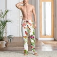 thumbnail image 2 of Kdxio Birds And Flowers Pattern Men's Pajama Pants, Elastic Waist with Drawstring and Pockets, Comfortable Loungewear-Medium, 2 of 6