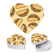 Koyal Wholesale Valentine's Day Heart Shaped Box With Lid, Funny Taco, Reusable Heart Box, 8"x6", 1-Pack