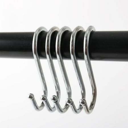 8 Pack S Shaped Hook Stainless Steel Plating Finish Hangers Kitchen Shelf for Utensils Clothes Rack