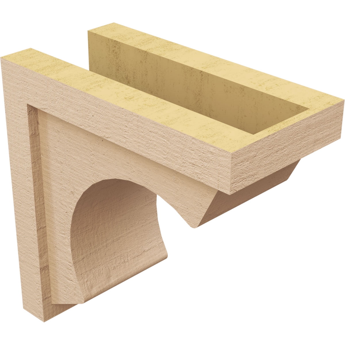 6"W x 12"D x 12"H Classic Emerson Rough Cedar Woodgrain TimberThane Corbel, Primed Tan