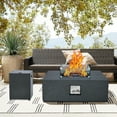 thumbnail image 1 of 36" Rectangular Propane Fire Pit Table Set - 50,000 BTU Outdoor Gas Fire Pit with Wind Guard, Waterproof Cover & Tank Table, 1 of 7
