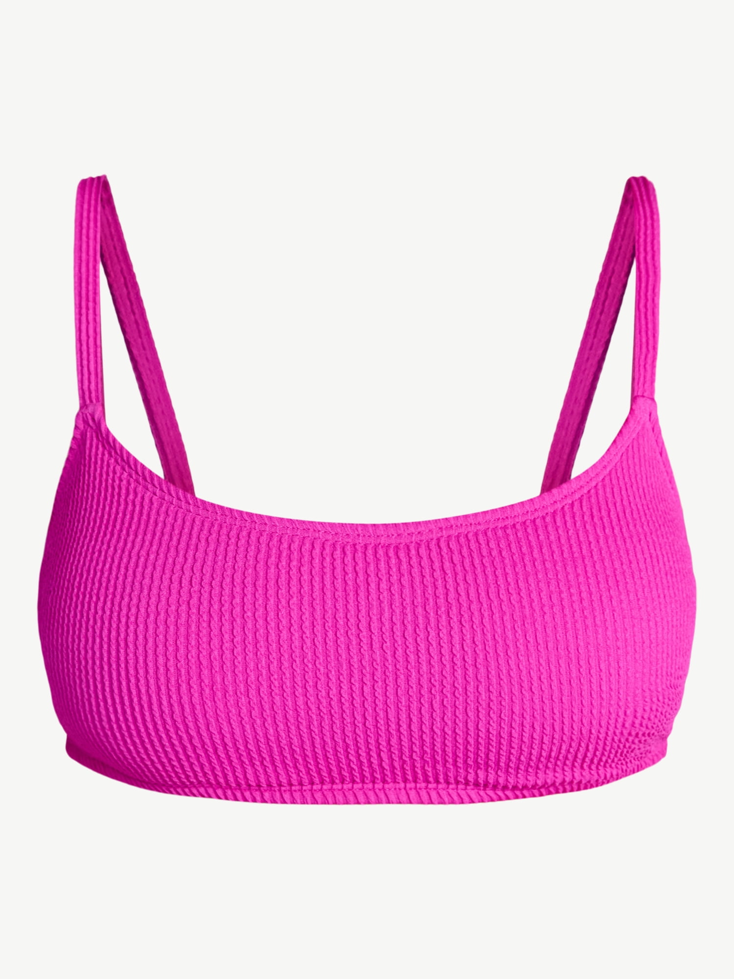 Time and Tru Women's and Women's Plus Size Crinkle Bralette Bikini Top, Sizes XS-3X