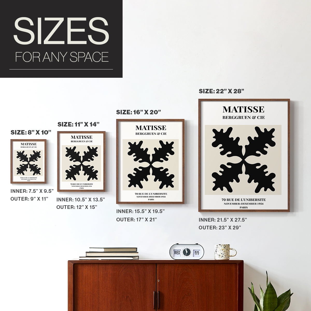 Matisse CXLVI Framed Print in Brown Solid Wood 8 x 10 Framed Print